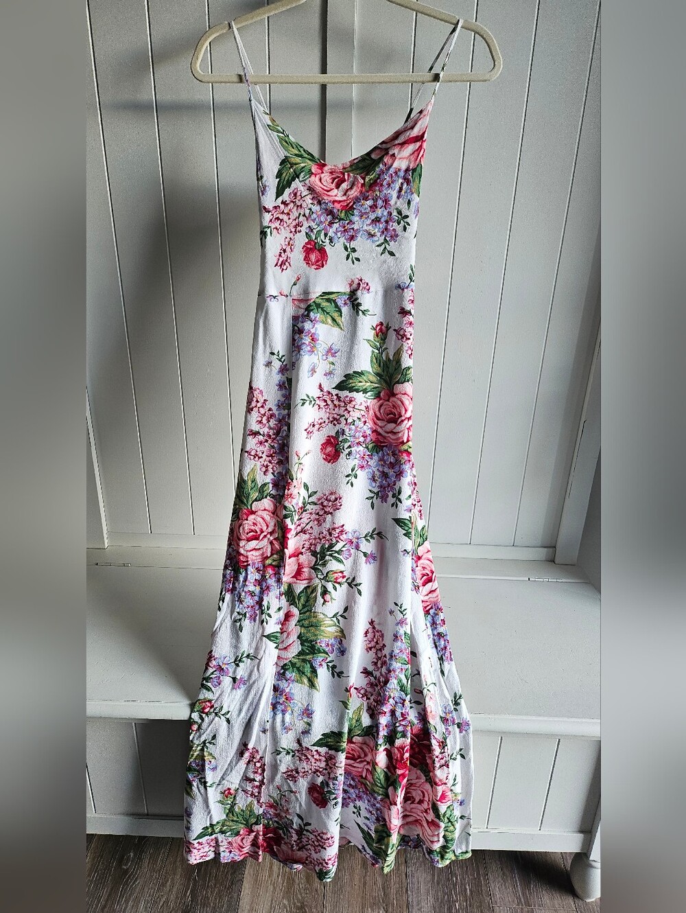 Forever 21 Low Back Floral Maxi Dress with Leg Slit
